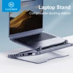 HUB chuyển đa năng Hagibis Laptop Stand for Desk Ergonomic Aluminum Notebook Riser Adjustable Height Laptop Mount Holder with Hub Docking Station