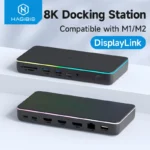 HUB chuyển và mở rộng đa năng Hagibis DisplayLink USB C Docking Station Triple Display 3 Monitors with DP MST Hub 100W PD RJ45 LED for MacBook M1 M2 Windows