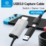 Cáp chuyển - đầu chuyển Hagibis USB 3.0 Video Capture Card HDMI to USB-A/Type-C Capture Cable PD 100W for Quest 3 Switch Gaming Live Streaming Recorder