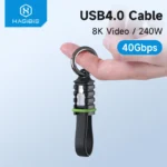 Cáp C to C hỗ trợ xuất Video Thunderbolt Hagibis Short USB4 Data Cable Portable Keychain Kit 40Gbps USB C to Type C Cable PD 240W for Thunderbolt 3/4 iPhone 16 Pro SSD