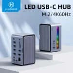 HUB chuyển đa năng Hagibis USB C Docking Station with Dual HDMI-compatible M.2 SSD Enclosure Ethernet 100W PD USB Hub SD/TF for Laptop Macbook Pro