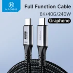Cáp C to C hỗ trợ xuất Video Thunderbolt Hagibis USB 4 Cable 40Gbps USB C to USB C 240W Fast Charging 8K 60Hz Video Graphene for Thunderbolt 3/4 Laptop iPhone 16 Pro Max