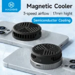 Tản nhiệt nam châm cho iPhone Hagibis Magnetic Cell Phone Cooler Universal Cooling Fan Mobile Phone Radiator for iPhone 16 Pro Black Shark Gaming Live Stream
