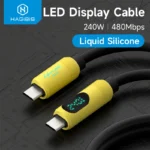 Cáp sạc nhanh công suất cao Hagibis USB C to USB C Cable with LED Display Type C Fast Charger Cable PD 240W Charging Cord for iPhone 16 Macbook iPad Pixel