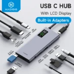 HUB chuyển và mở rộng đa năng Hagibis USB C Hub With LCD Display Type C Multiport Adapter 4K HDMI-Compatible 100W PD Gigabit Ethernet For Macbook Pro iPad HP