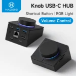 HUB chuyển đa năng Hagibis Knob USB C Hub With Shortcut Buttons Type-C Docking Station Volume Adjustment Desktop Controller for Macbook Win Laptop