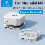 HUB mở rộng kiêm đế tản nhiệt cho Mac Mini M4 Hagibis USB C Hub with M.2 SSD Enclosure for Mac Mini M4/M4 Pro Stand Type-C Docking Station SSD Case USB3.2 Gen2 SD4.0 TF4.0